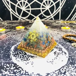 AURAREIKI Orgonite Pyramid Raziel Sahasrara Chakra Natural White Crystal Color Crystal Resin Pyramid Crafts Symbolizes Beautiful AURAREIKI Orgonite Pyramid Raziel Sahasrara Chakra Natural White Crystal Color Crystal Resin Pyramid Crafts Symbolizes Beautiful