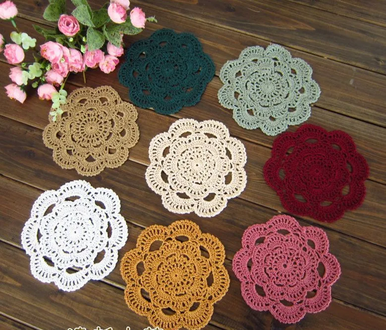 Хлопок ручное вязание крючком doilies/подстаканник, подстаканник, coaster 16 см/6," 20 шт./партия CD042