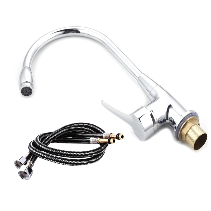 Billig Chrom 360 Grad Swivel Legierung Küche Mischer Kalten Heißen Becken Waschbecken Tap Wasserhahn