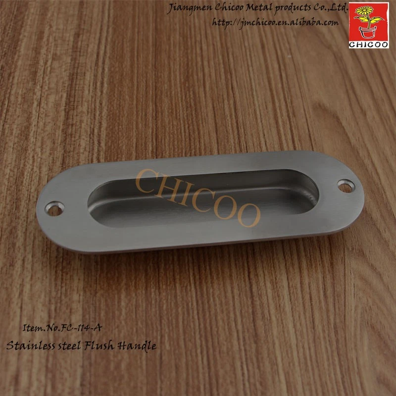 Stainless Steel Oval Recessed Flush Pull Drawer Cabinet Door Cupboard Handle 
