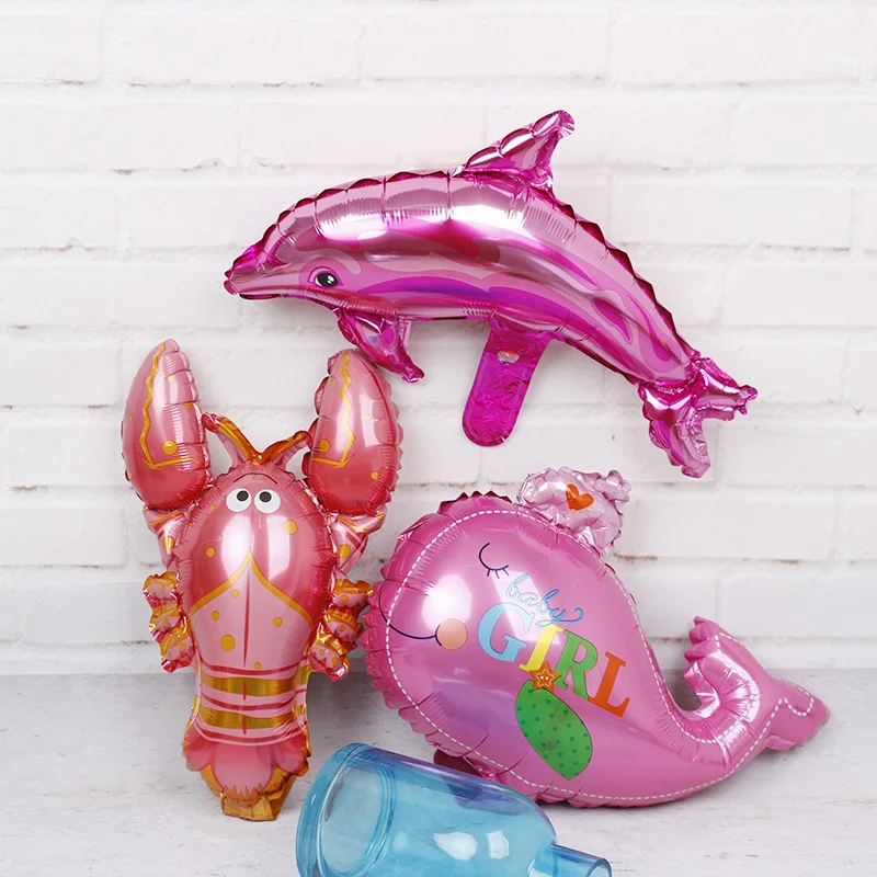 

30pcs Mini ocean animal whale Lobster dolphin Foil Balloons baby girl party supplies birthday party decorations air globo toys