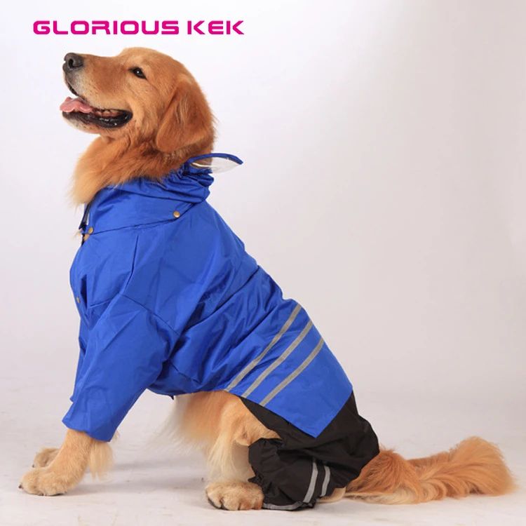 Large Dog Raincoat Reflective Spring/Summer Dog Clothes Pet Raincoat