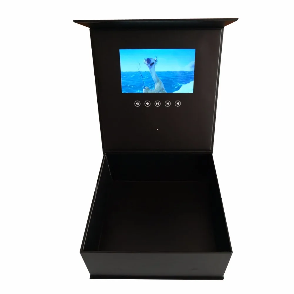 hardcover box video Brochure 7inch 2-4GB memory Universal Video Greeting Card HD watching booklet box for Advertising business