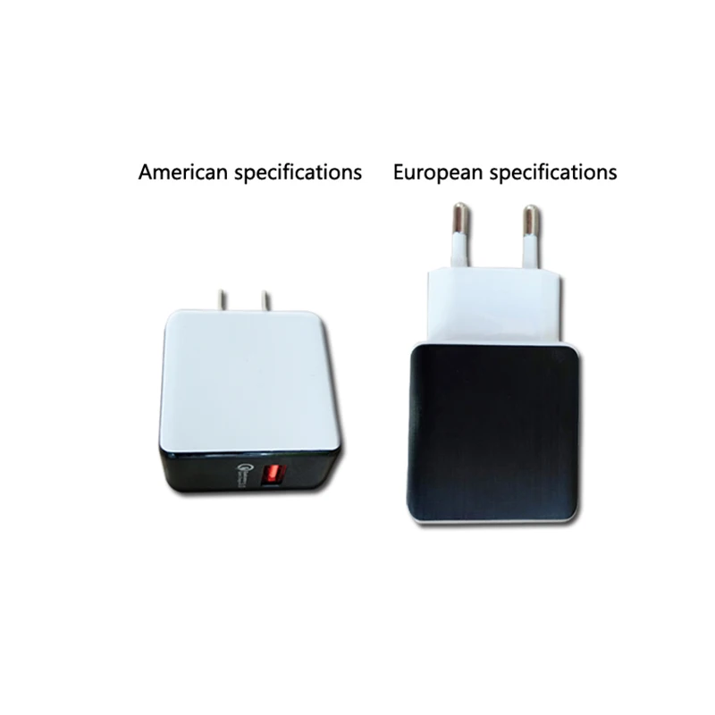 

1 Pcs Power Adapter USB QC3.0 Fast Wall Socket Travel Charger EU & US Plug Quick Charge 3.0 Mix With White & Black Power Adapter