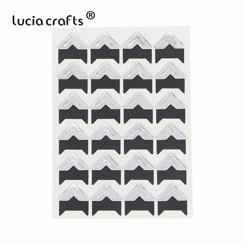 Lucia crafts(1 лист = 24 шт Угловые наклейки) Бумага для скрапбукинга DIY свадебный фотоальбом рамка Декоративные наклейки I0509 - Цвет: Silver 1sheet