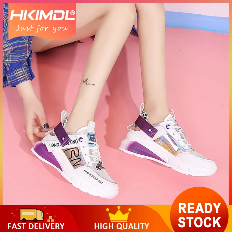 

HKIMDL Nwe 2019 Lente Mode Vrouwen Casual Schoenen Suède Platform Schoenen Vrouwen Sneakers Dames Wit Trainers Chaussure Femme