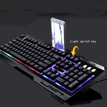 Gaming Keyboard and Mouse Combo,Wired Keyboard with Colorful Lights and Mouse with 4 Adjustable DPI for Gaming for PC/laptop/MAC backlight game keyboard and mouse suit wired gaming keyboard and mouse combo 104 kyes gaming keyboard with wired 6d mouse kx04