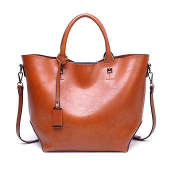

Women Crossbody Bag Bucket Bags Oil Wax Women Leather Handbags Big Tote Famous Brands Large Capacity Female Shoulder Bag WBS554