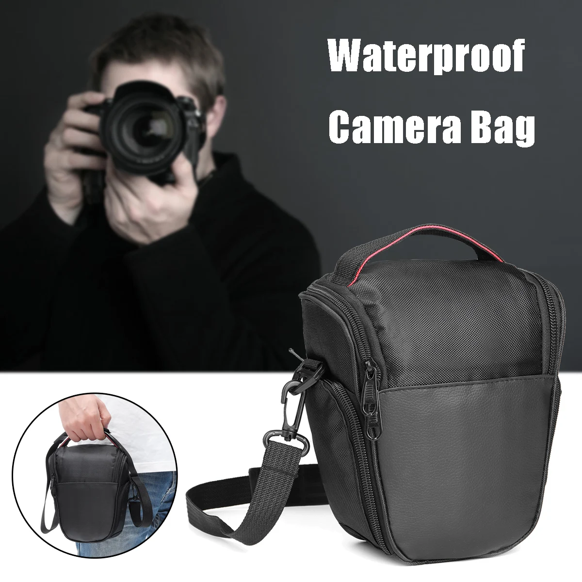 Nylon Waterproof Digital Camera Triangle Shoulder Bag Rain Cover