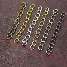 100 шт./лот, длина 50, 70 мм, удлиняющая цепочка для браслета, удлиняющаяся цепочка для изготовления ювелирных изделий своими руками