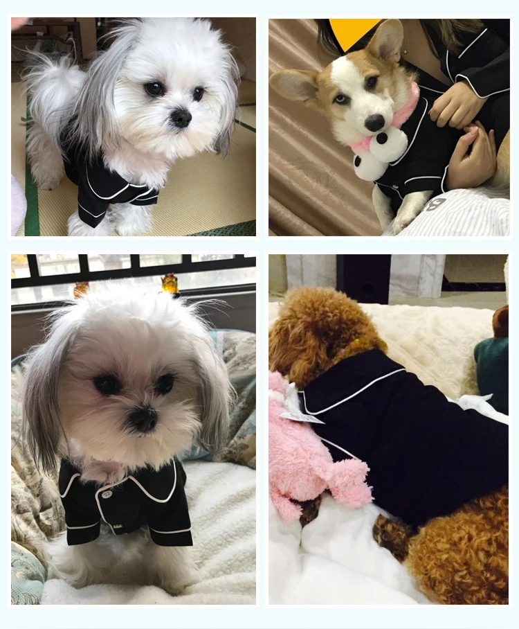 Dog Shirts Spring Summer Pet Pajama Breathable Soft Home T Shirt For Small Dogs Cats Chihuahua Poodle Vests With Snap Fastener (5)
