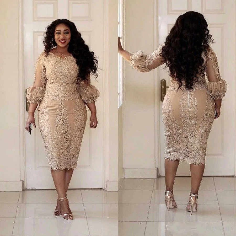 

Plus Size Formal Gown Pageant robe de soiree longue Midi Length Formal Dress With Sleeves abiye vestidos de festa