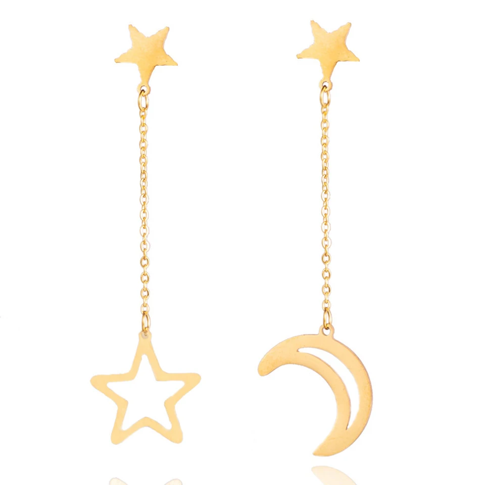 

Newest Trendy Star Moon Earrings Long Charming Earrings for Women Girl 2018 Fashion Jewelry Brincos Bijoux Party Girlfriend Gift
