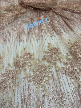 

Fast shipping by DHL (5yards/lot) African french lace fabric high quality JIANXI.C-72207 with glued glitter