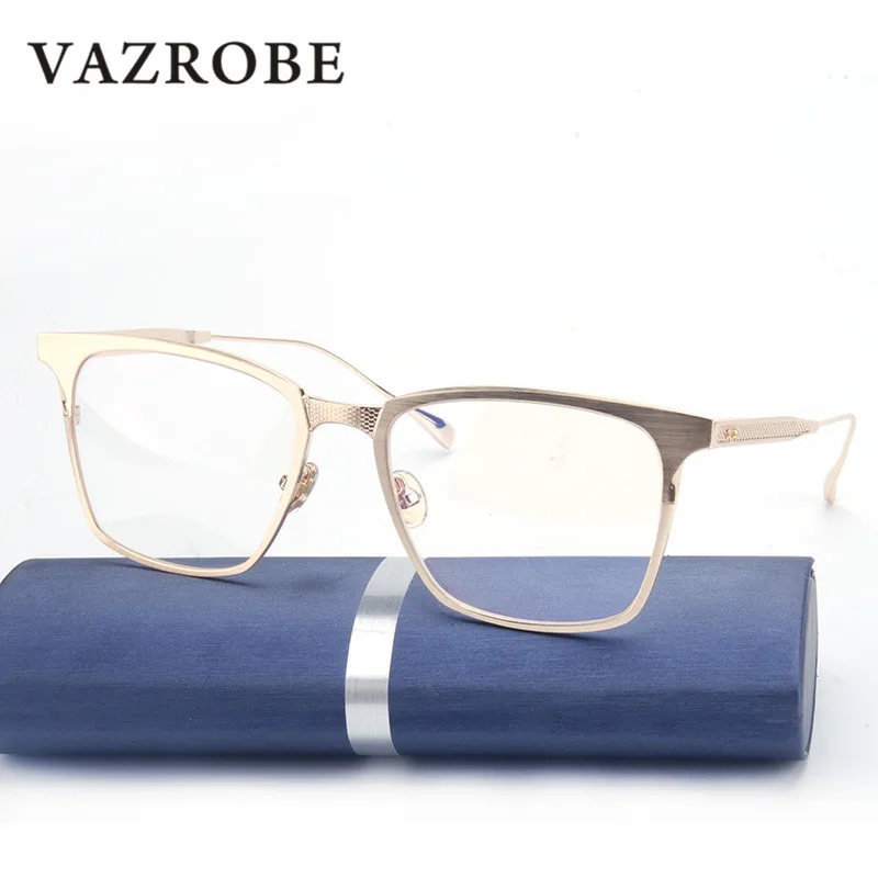 Vazrobe (146mm) Gold Men's Glasses Frame Metal Prescription Eyeglasses ... Big Frame Prescription Glasses