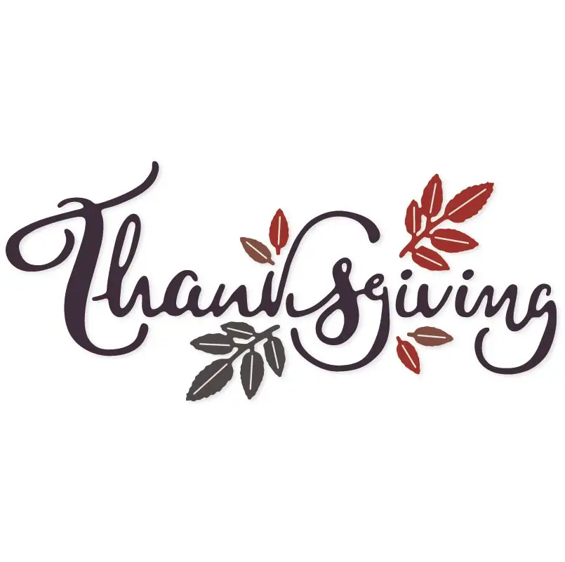 

Word,Thanksgiving Leaves 173*75mm Metal Cutting Dies Scrapbooking for Card making DIY Embossing stencil Cuts New Craft Die 2019