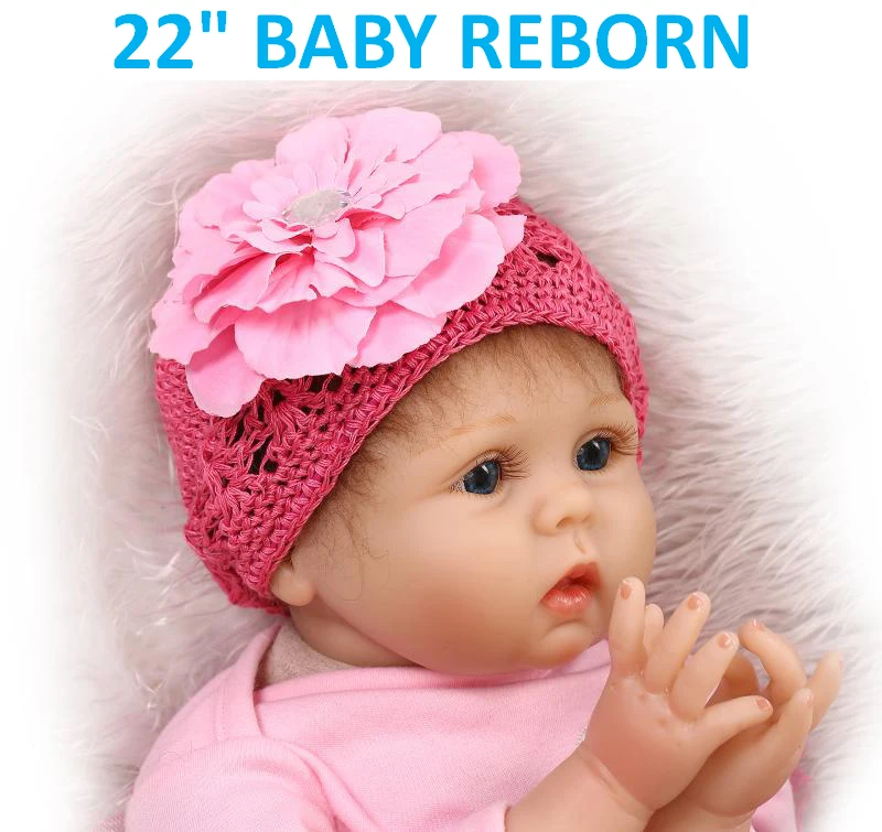 

Soft silicone reborn baby dolls NPK 22" Bebes reborn bonecas pink princess dolls reborn new born babies for child gift toys