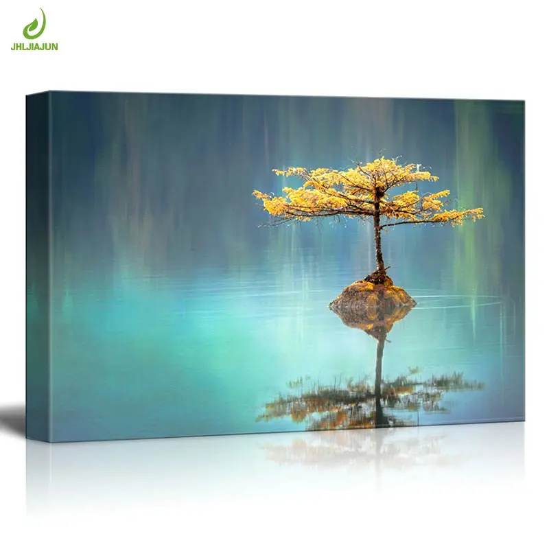 

JHLJIAJUN The Tree In Middle Of The Lake Modular Painting Nordic Wall Art Print And Poster Dining Living Room Home Decor