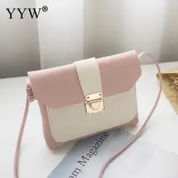 Небольшой мини Сумки Розовый Черный Девушка Crossbody сумки для Для женщин кожаная сумка клатч 2018 Повседневное одноцветное прямоугольный