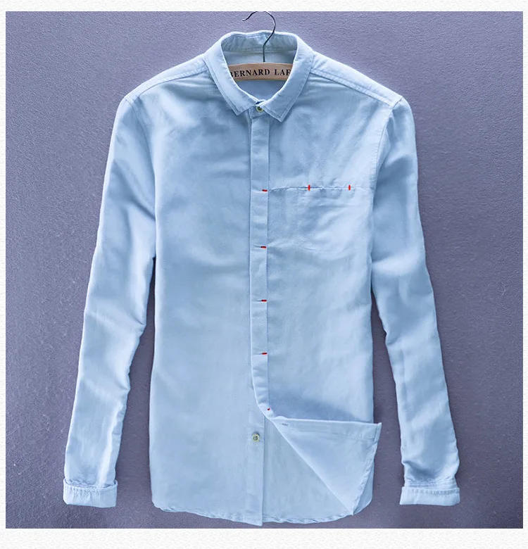 2015 Summer Linen Shirts Men Fashion Casual Solid Color shirts Male ...