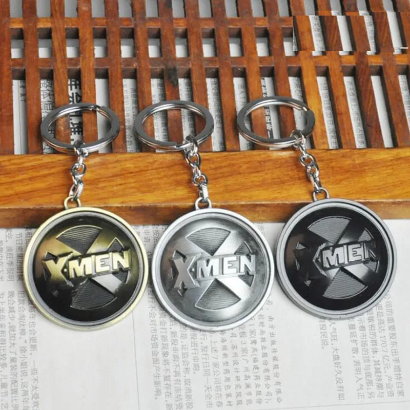 

10pcs/lot 3D DC Comic Superhero X-MEN Logo Shield Key Chain Avengers Marvel Comics X MAN Keychain Hangings For Fans Souvenirs