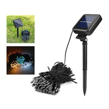 50/100/200 светодиодный s Водонепроницаемый IP65 Наружное освещение газон лампы Гибкий струнный светодиодный солнечный свет для украшения сада Освещение