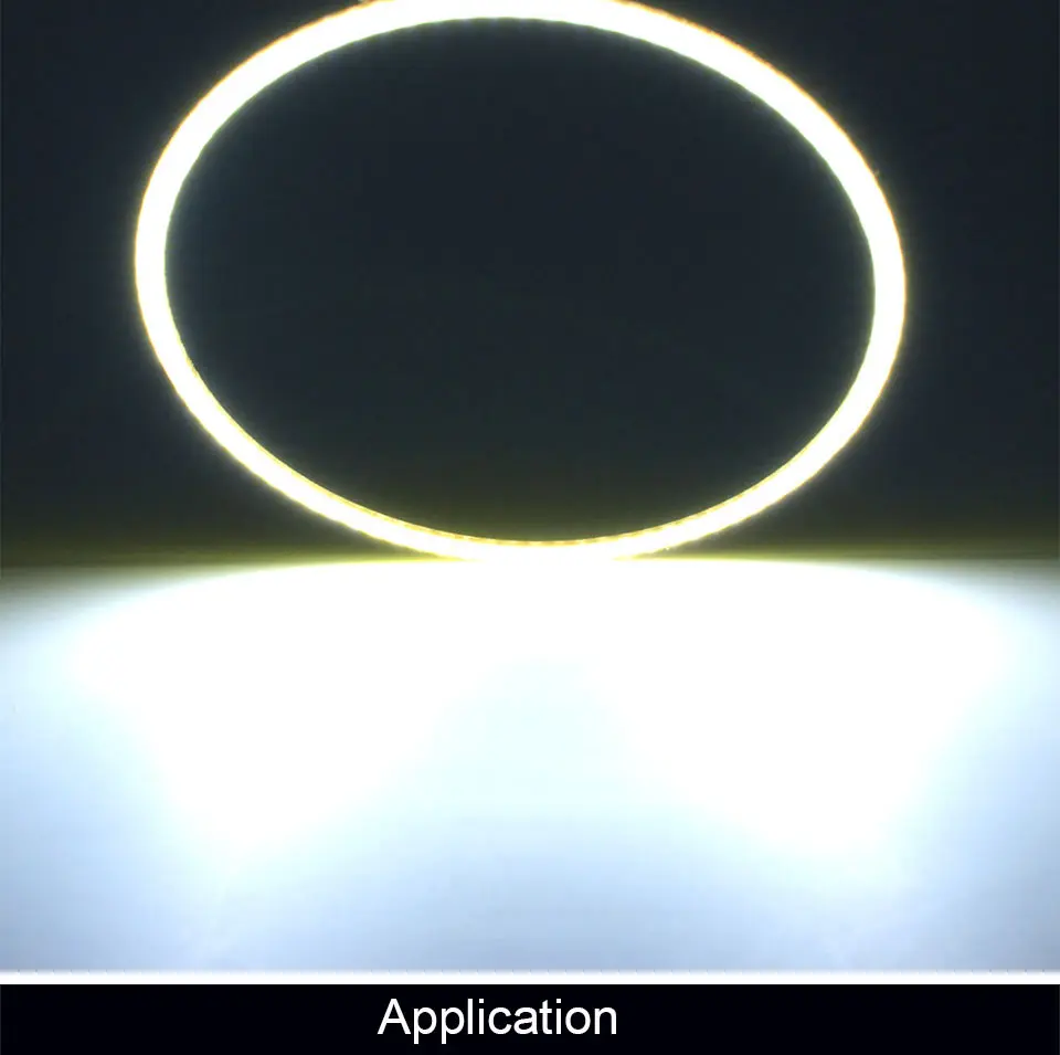 Cold White Car Angel Eye COB Light Circle Ring Headlight Lamp 12V Auto DRL Decoration Fog Lights Bulb 60CM-120CM 6000K (12)