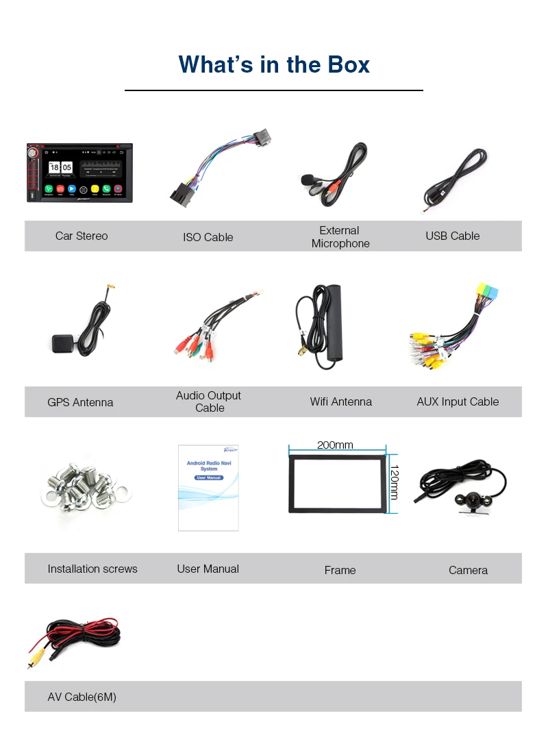 Excellent Pumpkin 2 Din 6.2"Universal Android 9.0 GPS Car Radio RAM 4G ROM 32G Stereo Audio Player GPS Navigation Wifi OBD2 DAB FM RDS 24