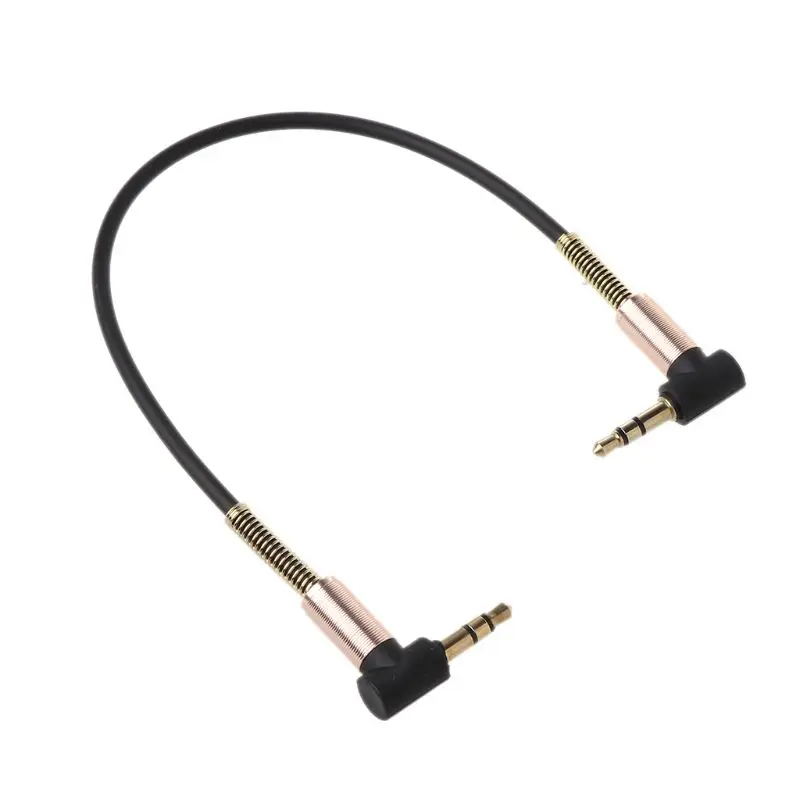 

24cm Dual 90 Degree Nylon 3.5 mm to 3.5mm Male Jack Audio Cable Car Aux Cord for iphone Samsung Xiaomi MP3 Speaker