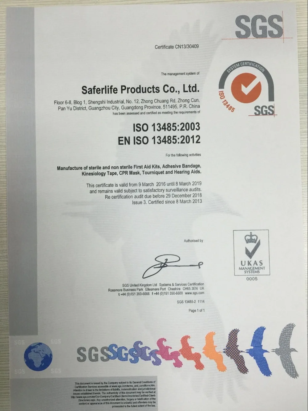 iso13485 saferlife CER