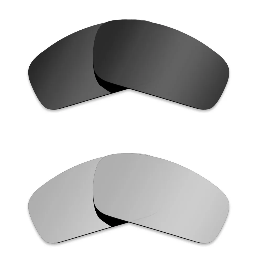 Glintbay 2 Pairs Polarized Sunglasses Replacement Lenses for Oakley Monster Pup Stealth Black and Silver Titanium Glintbay 2 Pairs Polarized Sunglasses Replacement Lenses for Oakley Monster Pup Stealth Black and Silver Titanium