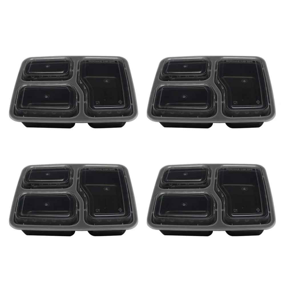 

10pcs Meal Prep Containers Food Storage 3-Compartment Disposable Microwave Safe Lunch Boxes Bento Box Container for School Picnic Office
