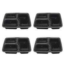 10pcs Maaltijd Prep Containers Voedsel Opslag 3-Compartiment Wegwerp Magnetron Veilig Lunchboxen Bento Box Container voor School picknick Kantoor(China)