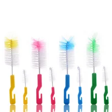 4 упаковки ниппель нейлоновая щетина Детские щетки для бутылочек пластик прямой хвостовик Набор щеток для мытья чашка щетка для кормления