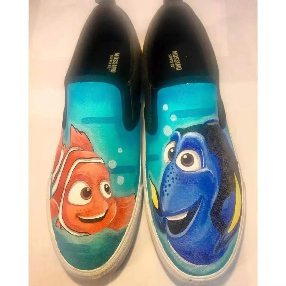 

hand painted children sneakers swim fish girl tennis boy trainer cartoon sport fashion beauty children shoes