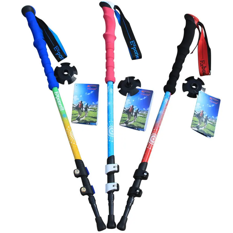 Free shipping Straight shank section hiking stick 3 aluminium alloy