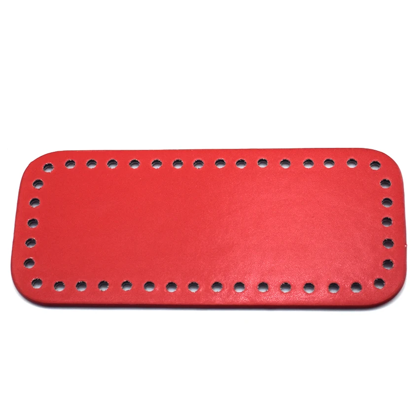 18x8cm Bottom for Knitting Bag PU Patent Leather Bag Accessories Rectangle Bottom with Holes Diy Crochet Bag Bottom KZBT017