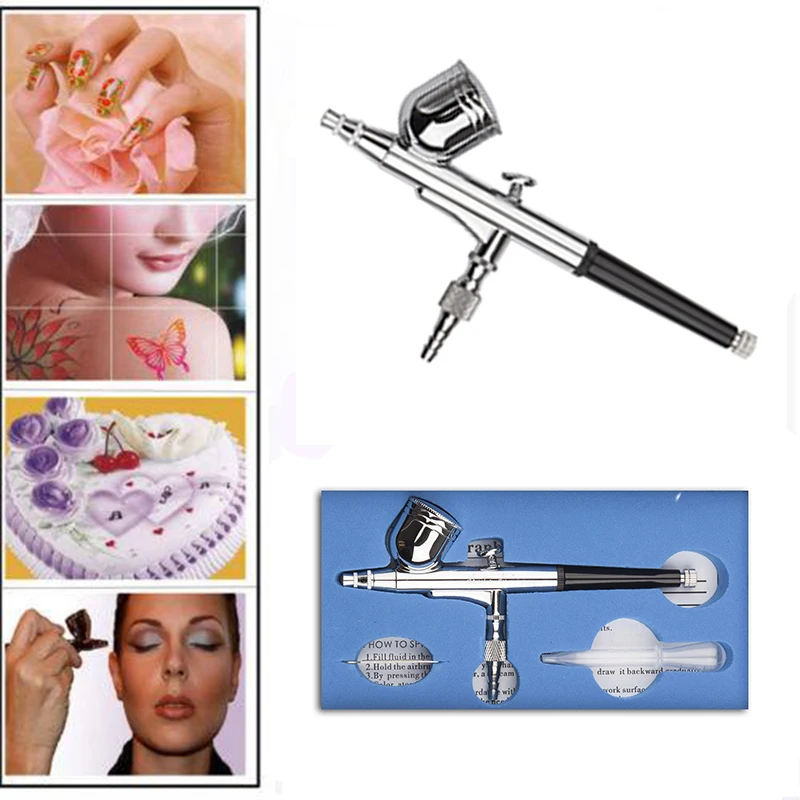 

Dual Action Airbrush Kit 0.3mm Needle Air Brush Make up For Face Paint Airbrush Nail Art Aerograph Temporary Tattooing Pen