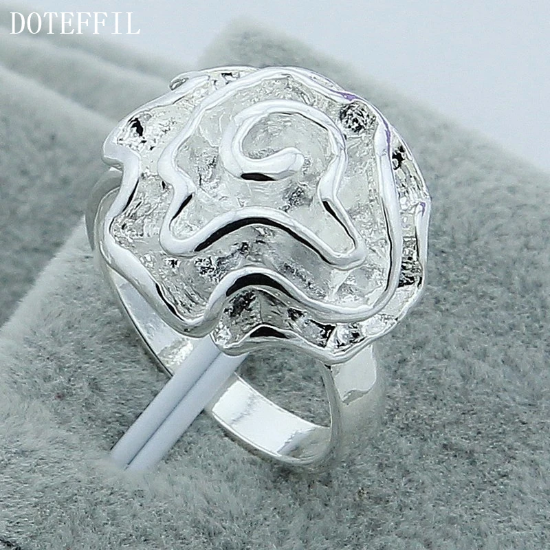 Женское кольцо с розой DOTEFFIL Ювелирное Украшение из стерлингового серебра 925