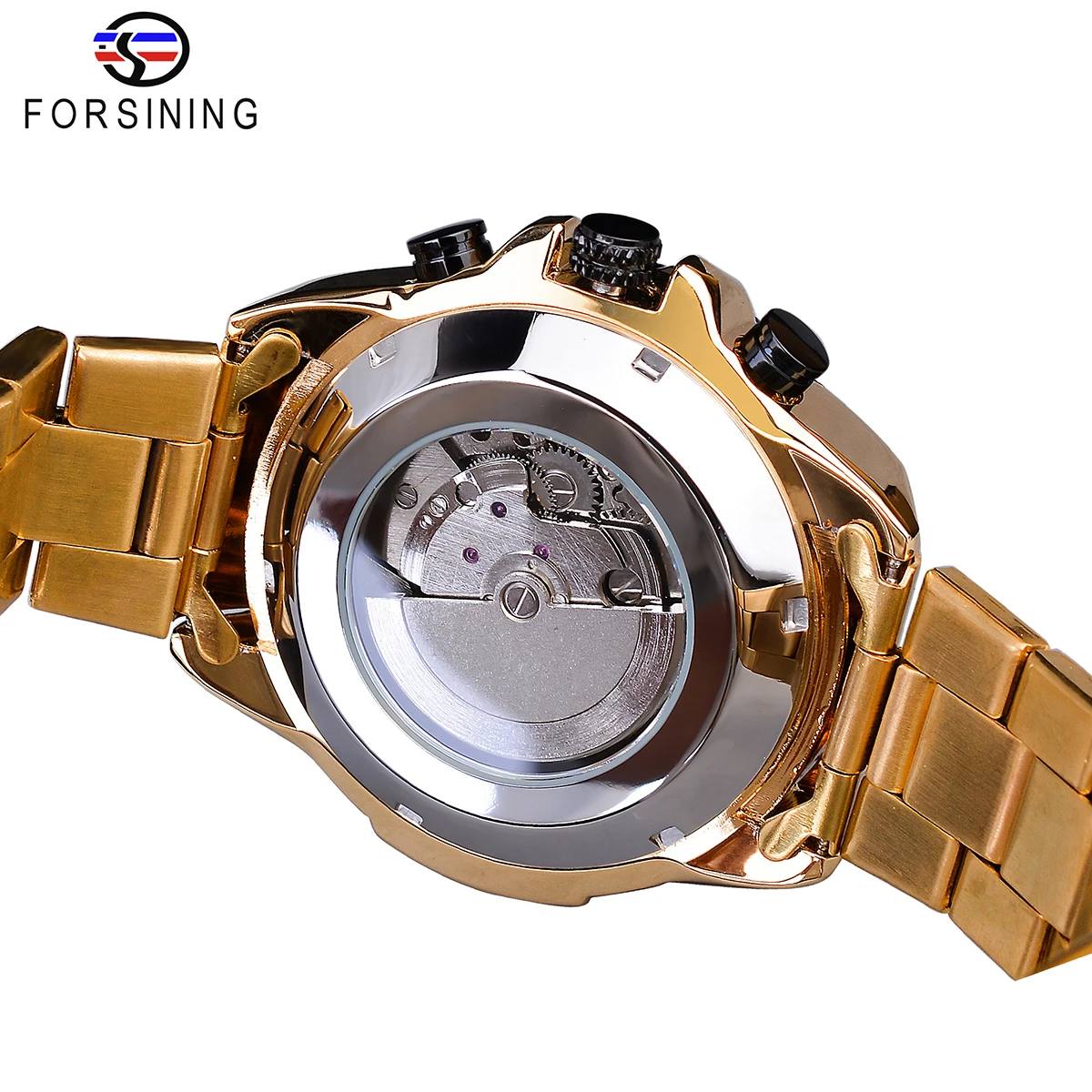Forsining золотые автоматические часы для мужчин функция даты механические часы Relogio Masculino Стальные наручные часы водонепроницаемые мужские часы