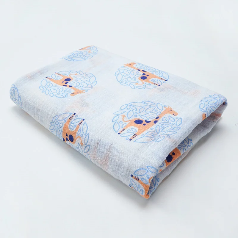 Muslinlife 1 шт. Муслин хлопок детские пеленки мягкие одеяла для новорожденных Ванна Марля младенческой спальные принадлежности коляска, 120*120 см - Цвет: deer 3