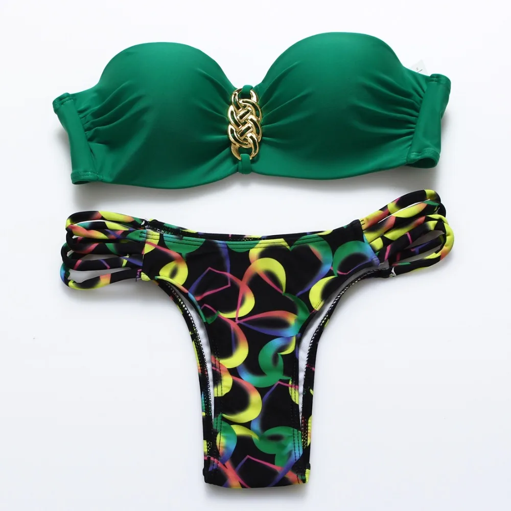 Sexy Bikini Brazilian 2017 Low Waist Underwire Chest Pad Swimwear Women