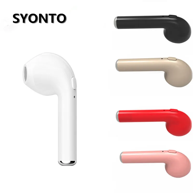 Koop SYONTO HBQ I7 Draadloze Oordopjes Bluetooth Headset In Ear Onzichtbare Oordopjes met Microfoon voor iPhone 8 plus Samsung S8 Xiaom