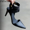 Hot Sexy High Heels Sandals Women Ankle Strap Rome Pointed Toe Slingbacks Shoes Woman Scarpe DEleventh Classics Sexy Women Red Wedding Shoes Peep Toe Stiletto High Heels Shoes Woman Sandals Black Red Nude Big Size 43 US10