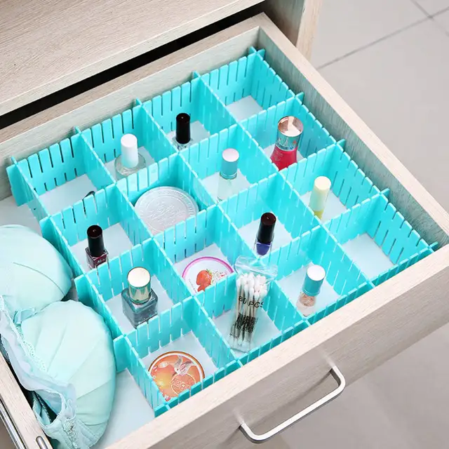 4 Pz Cassetto Assicella Di Plastica Fai Da Te Griglia Di Divisori Per Cassetti Per La Casa Dellorganizzatore Di Immagazzinaggio Per La Casa Calzini