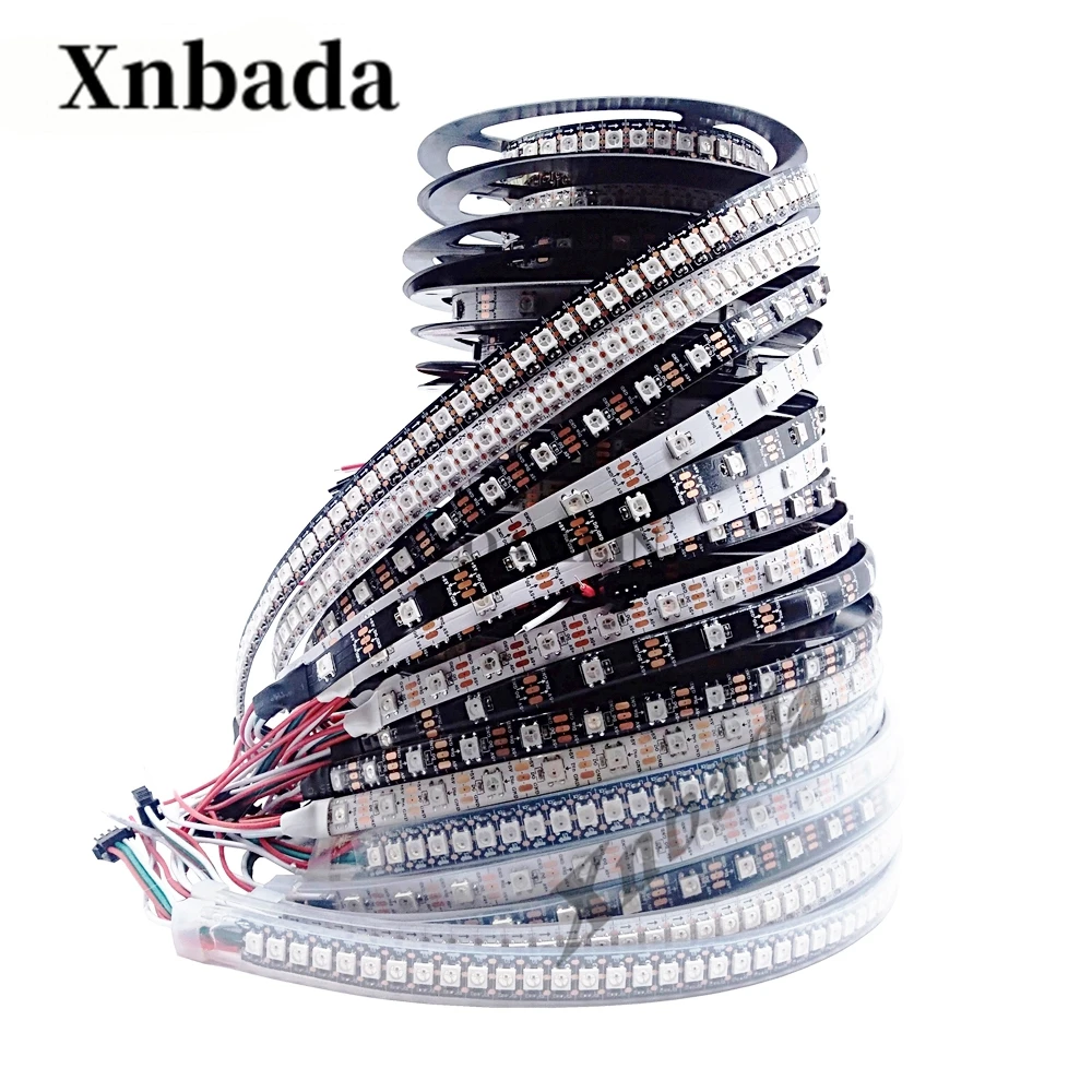 

WS2812B Led Strip 1-5m30/60/74/96/144 pixels/leds/m Smart 5050 RGB led Strip light,Black/White PCB,WS2812 IC;IP30/IP65/IP67 DC5V