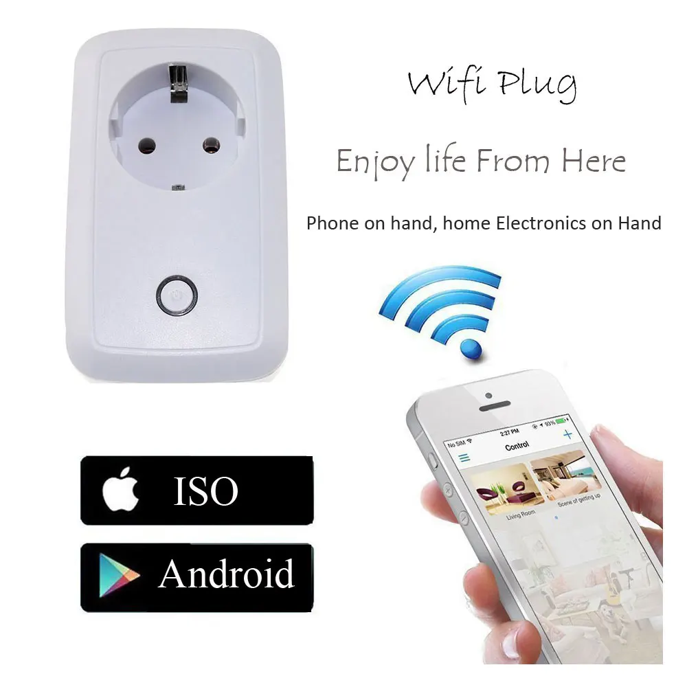 

EU Smart Wifi Plug Socket Wifi Timer Adapter mini wifi socket plug outlet Smart remote wireless Control for iphone ipad Android