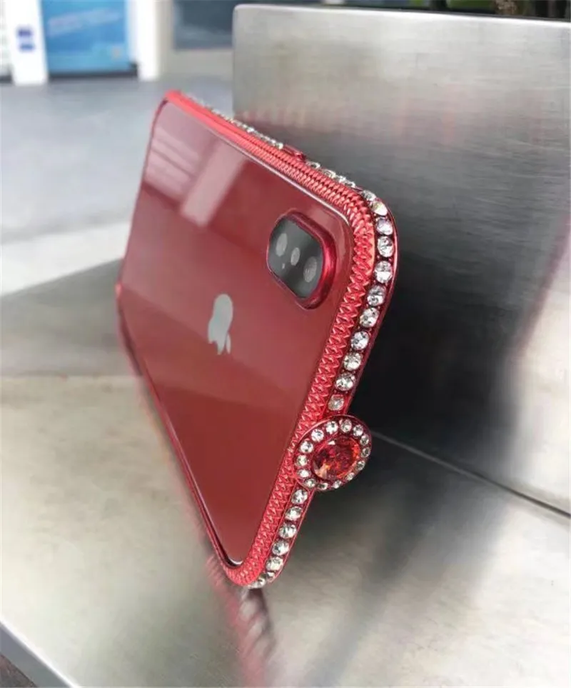 Роскошные ювелирное горный хрусталь телефон Чехол бампер для iPhone 7 8 плюс бриллиант Matallic Телефон чехол для iPhone X 10