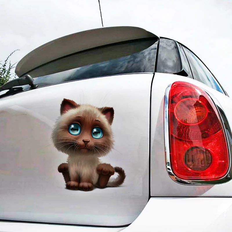 Volkrays автомобильные аксессуары Забавные Животные 3D милый мультяшный Кот стикер декоративные наклейки для мотоцикла Chevrolet Golf холодильник