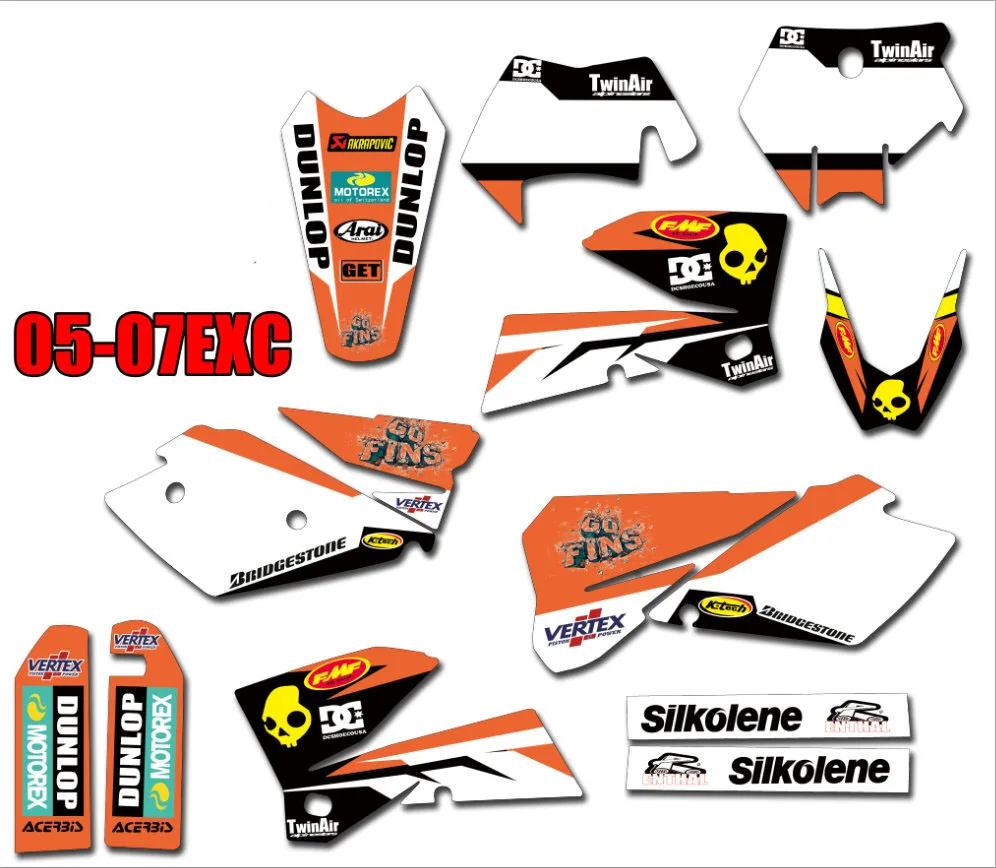 Dirtbike графические наклейки для KTM 450 SX EXC XCW XC MXC 525 модели SX-EXC-XC | Автомобили и